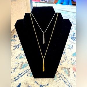 Lucky brand silver and gold layered necklace